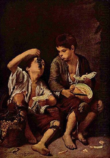 Bartolome Esteban Murillo Beggar Boys Eating Grapes and Melon china oil painting image